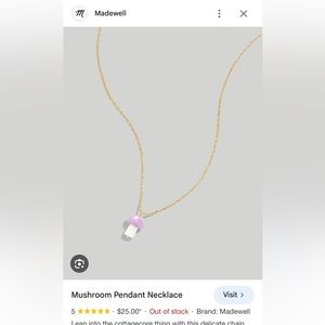 Madewell mushroom necklace
